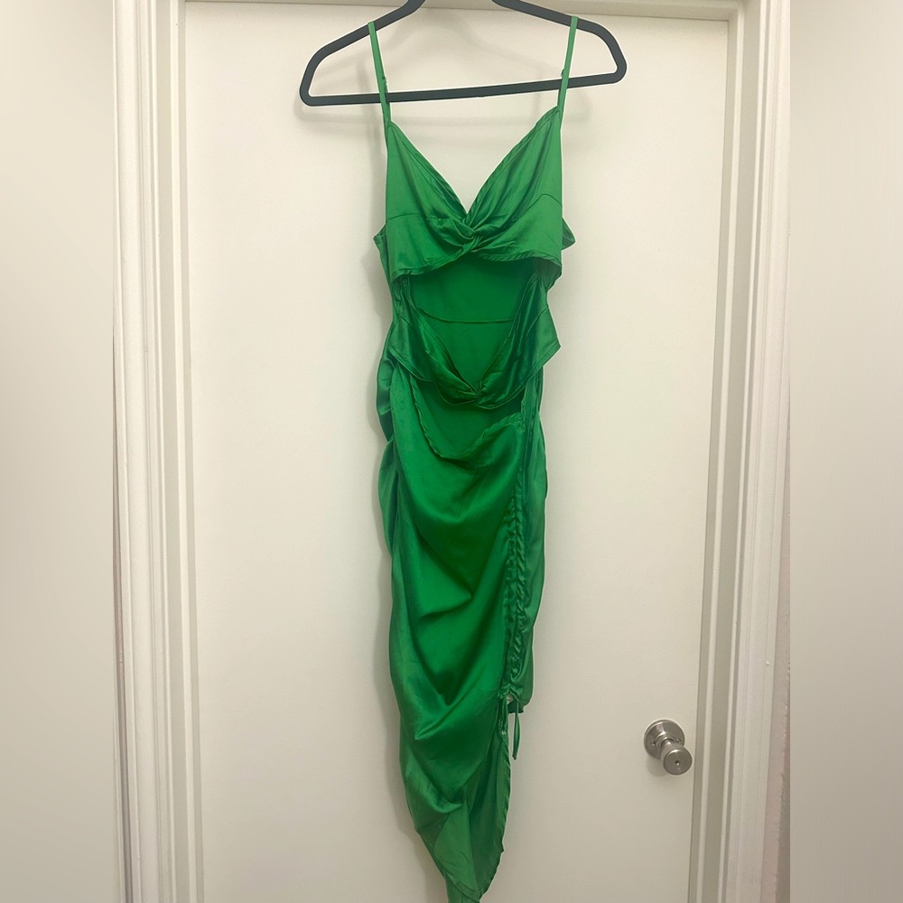 Green cut out dress